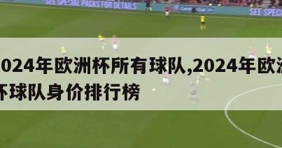 2024年欧洲杯所有球队,2024年欧洲杯球队身价排行榜